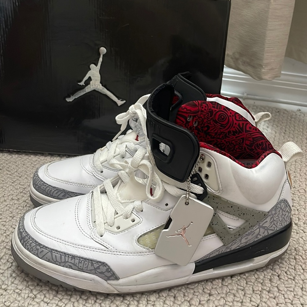 2007 Nike Air Jordan Spiz’ike OG White Cement 4 Free Throw Line 3 Black 88